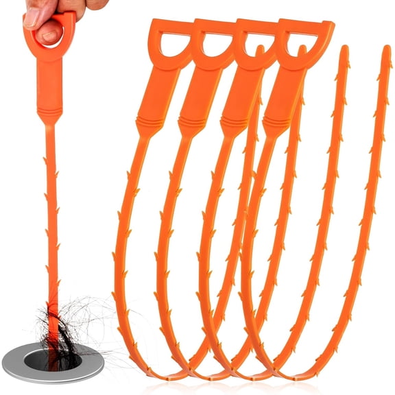 Drain Snake Clog Remover - 4  20 Inch Flexible Hair Drain  for Sink, Shower, Tub & Toilet, Drain Cleaner with  Handle - Easy Use Kitchen & Bathroom Drain Opener