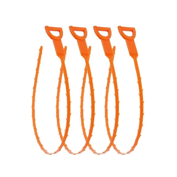 Drain Snake Clog Remover - 4 Pack 20 Inch Flexible Hair Drain Removal Tool for Sink, Shower, Tub & Toilet, Drain Cleaner with Grip Handle - Easy Use Kitchen & Bathroom Drain Opener