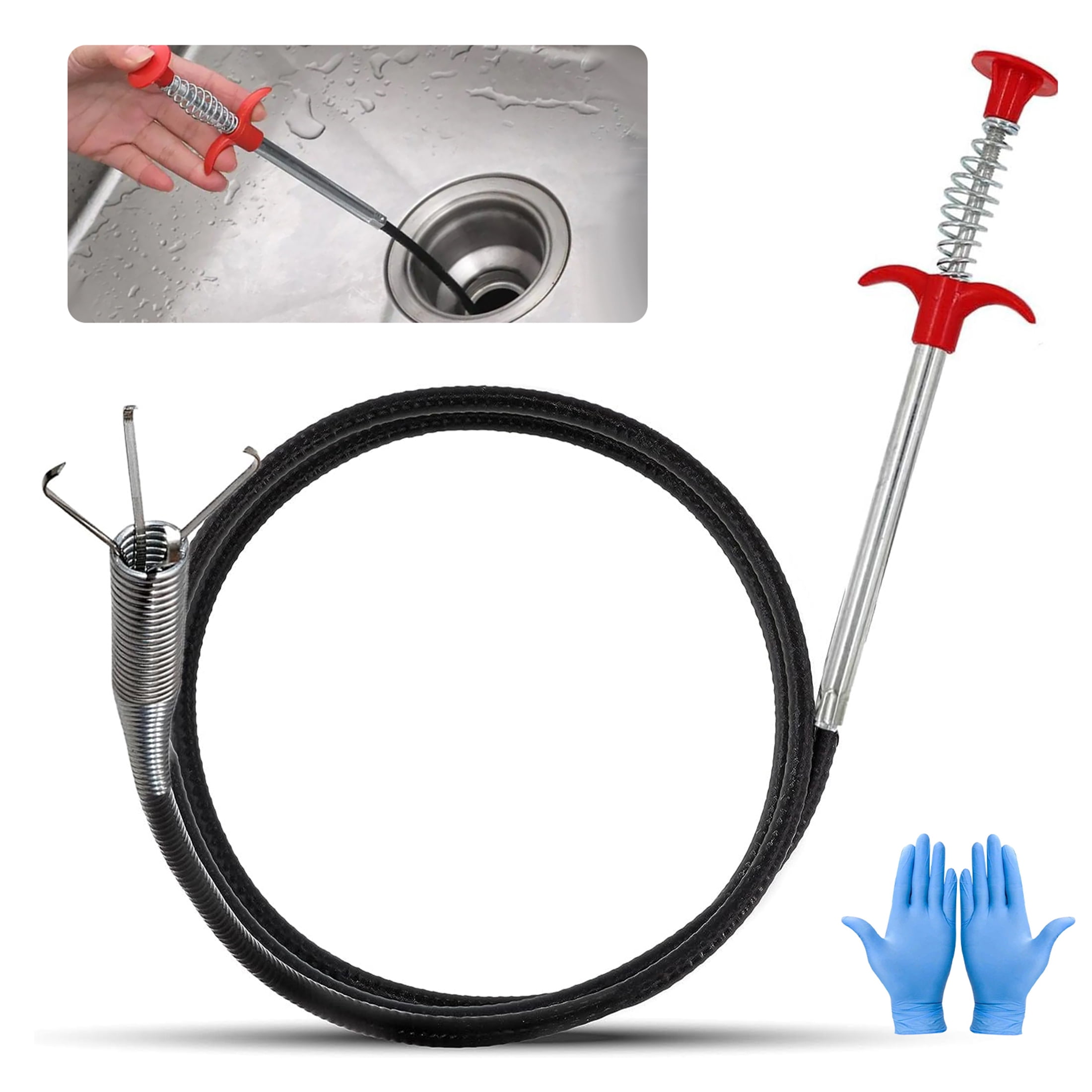 EEEkit 118" Drain Snake, Drain Clog Remover Tool, Plumbing Snake