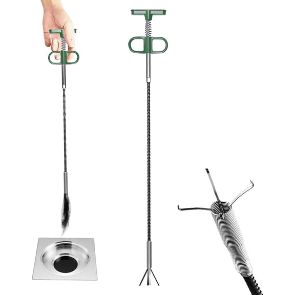 Drain Snake Flexible Cleaning Tool for Toilet Sewer Shower Kitchen Bathroom160cm (62.99inch)
