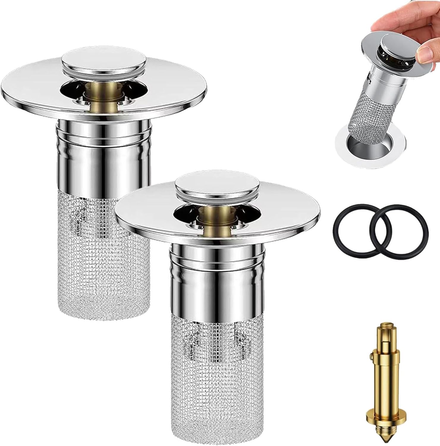 Drain, Stainless Steel Floor Drain Filter Bathroom, Sink Stopper Pop Up ...