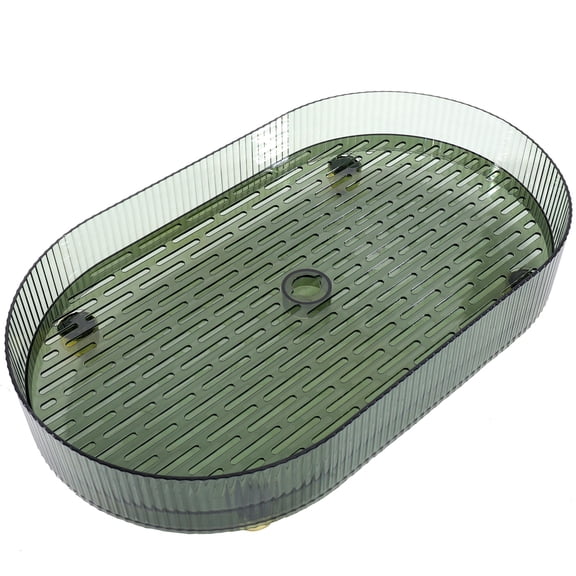 CHICHUMID Tabletop Tray Green Abs For Cosmetic Display 1Set 15.2X8.8X3In