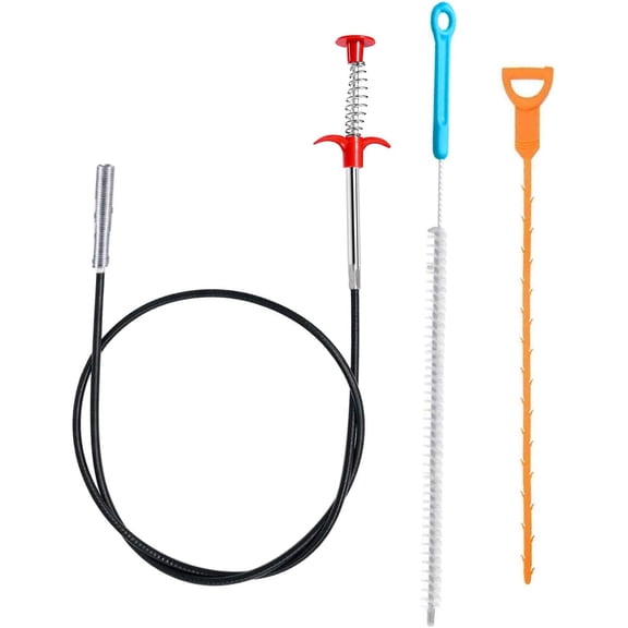 Drain Unblocker Tools Spring Pipe Dredging Tool 3Pcs 160mm Sink Unblocker Tool Plug Unblocker Drain Hair Clog Remover Reusable Drain Cleaning Brush for Kitchen Sink Bathroom Shower