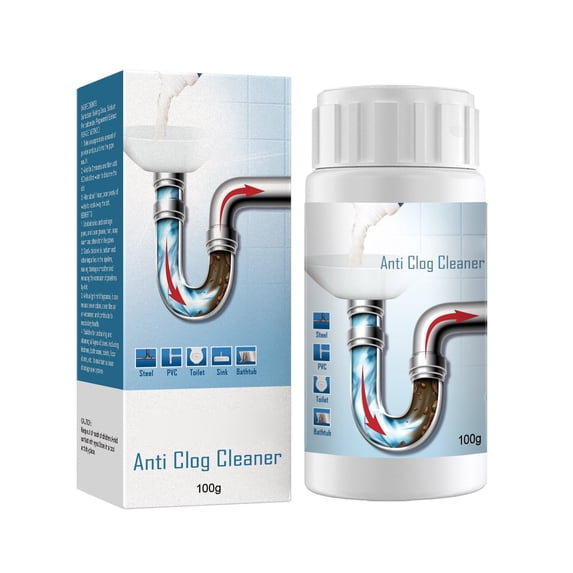 Drain Unclogging Cleaner - Pipe Dissolving Solution for Toilet, Kitchen & Sink, Clear Blockages & Debris Safely