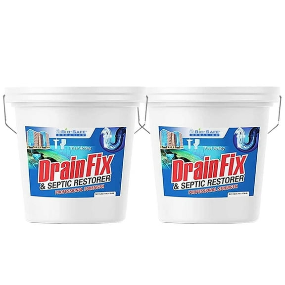 DrainFix & Septic Restorer 5 Gal (2 Pack) | Professional Strength Grease Trap & Septic Tank Cleaner | Commercial, Residential, Hotel, Restaurant Use