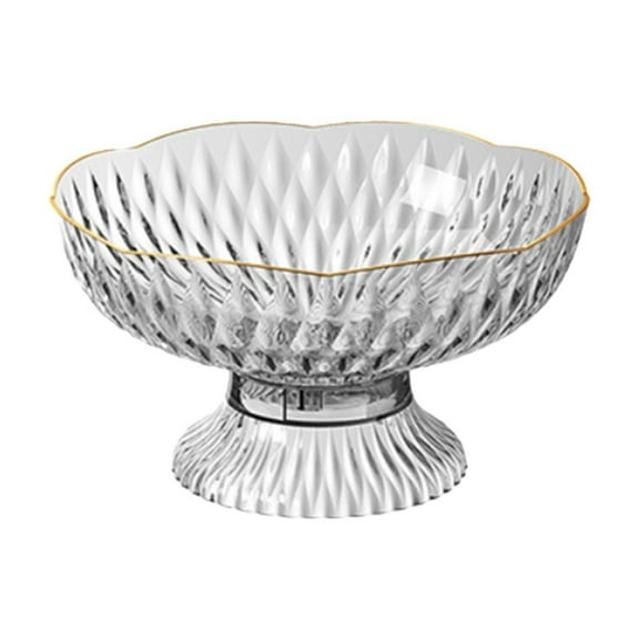 Drainable High-Grade Fruit Tray - Fashion Plastic Dry Fruit Box, Living Room Snack Candy Nuts Serving Tray with Drainage ( Clear )