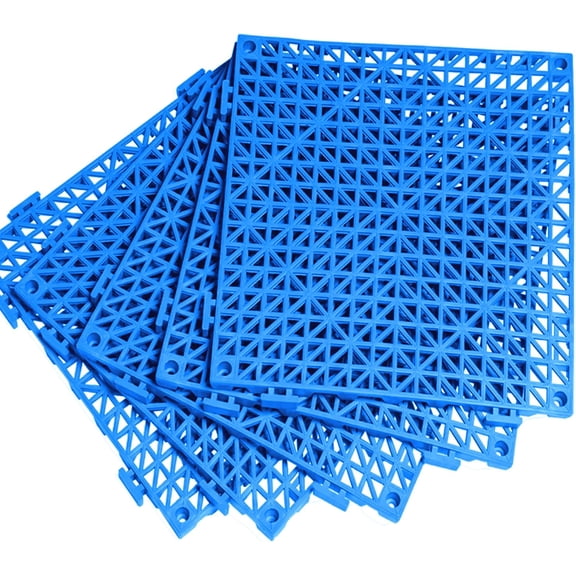 Drainage Interlocking Floor Tiles, Non-Slip Pool Deck Drain Tile, Soft PVC Splicing Modular Cushion Mats, Rubber Floor Tiles with Holes for Shower Basement Garage Shed