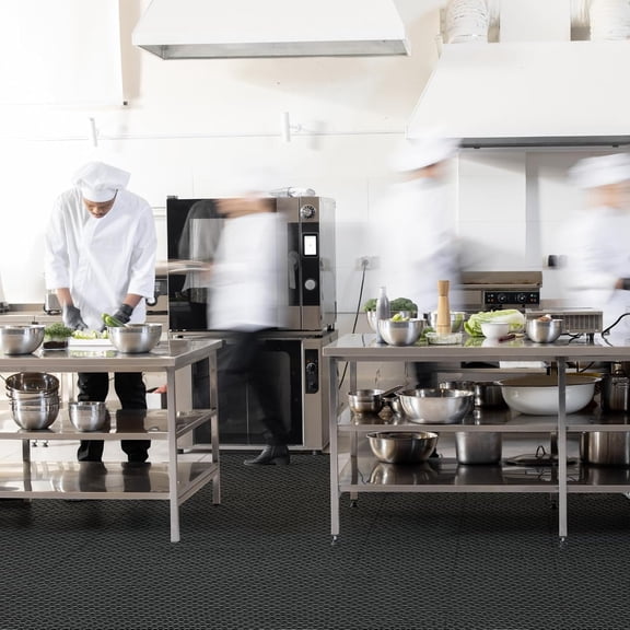 Drainage Non Slip mat 3 x 10 ft Rubber Flooring Roll 0.22'' Thick, Commercial Door PVC Rug for Home Restaurant Garage Kitchen Bathroom Pool Washroom Deck, Gray