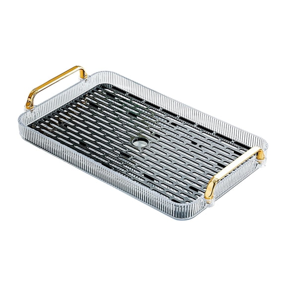 Drainage Serving Tray Drinks Serving Tray Multiuse Fruit Drainage Plates Tableware Display Tray for Tabletop Restaurant Kitchen Dining Table