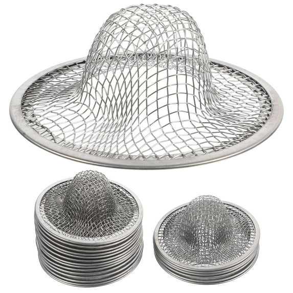 MEIBUTYUP Metal Sink Strainer 20Pcs Silver Mesh Filter for Kitchen Bathroom Laundry