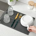 thumbnail image 1 of Draining Board Mat, Folding Silicone Draining Pad, Large 15x9.8 Non-slip Pot Mat Dishwasher Safe & Heat Resistant for Kitchen Sink Countertop Drying Rack,Vsgery, 1 of 9