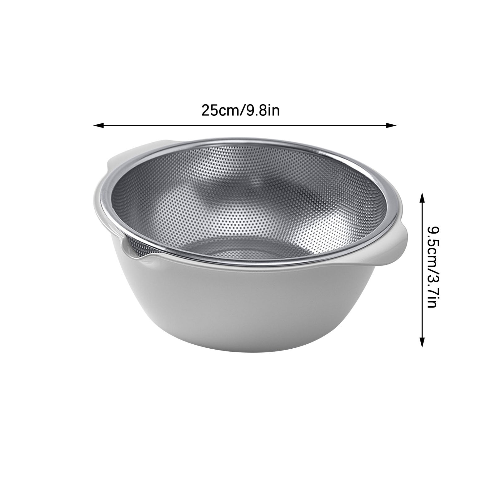 Draining Bowl 304 Stainless Steel Microporous Colander With Handle, Rice Washers Microporous