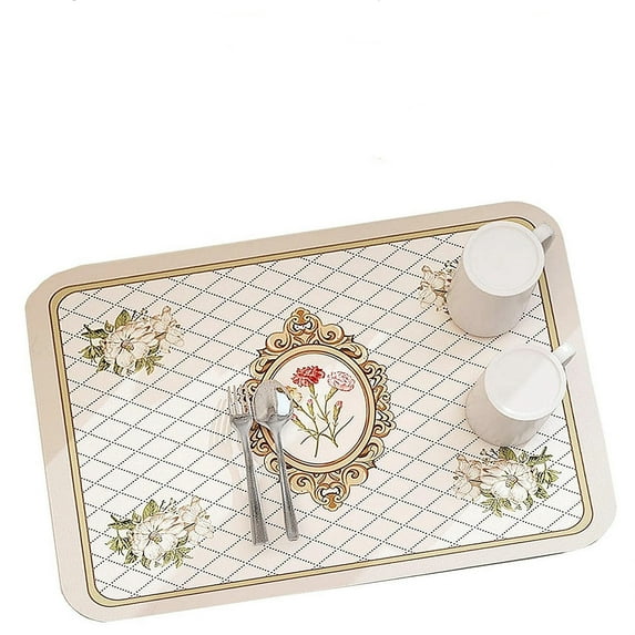 Draining Mat, Fantasy Style Draining Mat, Absorbent Dish Drying Mat, Non-Slip Drain Pad, Vintage Non-Slip Quick Dry Dish Mat