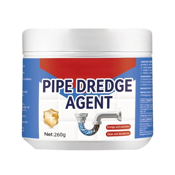 Drains Unblocker Powder 260g,Powerful Pipe Cleaner Dissolves Hair Grease Food Clogs Fast and Deodorizes,Safe for PVC Copper Stainless and Septic Systems for Kitchen Bathrooms and Sinks-A