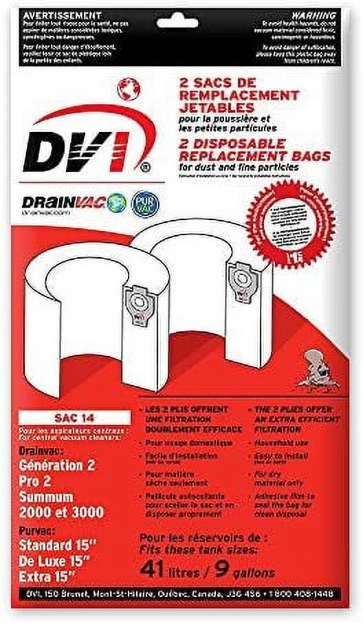 Drainvac SAC14 Paper Central Vacuum Bags