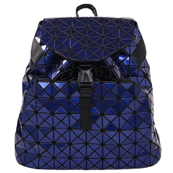 Draizee Blue Glossy Women's Spacious Backpack with Drawstrings