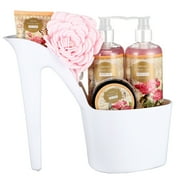 Draizee Rose Scented Spa Gift Set High Heel Bath Essentials Shower Gel Lotion