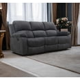 thumbnail image 1 of Drak Grey Fabric Recliner Sofa Luxurious Seating with Fabric Finish, Ergonomic Design, and Adjustable Backrest, Compact Reclining Sofa for Small Spaces/RVs, Home Theaters, Houses, and Offices., 1 of 5