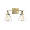 thumbnail image 1 of Drake 2-Light Bathroom Vanity Light in Warm Brass, 1 of 5