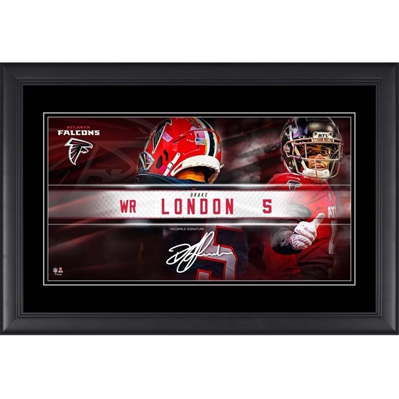 Drake London Atlanta Falcons Framed 10" x 18" Player Nameplate Collage