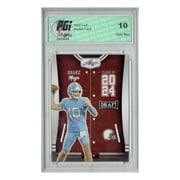 Drake Maye 2023 Leaf Football #79 Class of 2024 Rookie Card PGI 10 Patriots