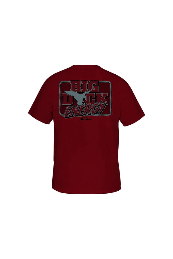 Drake Men's Big Duck Energy Short Sleeve T Shirt Red Dahlia Medium