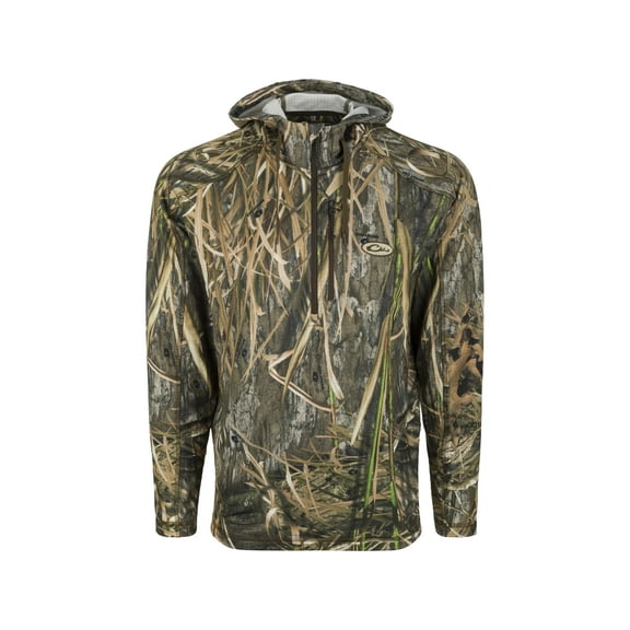 Drake Men's Breathelite Quarter Zip Hoodie Mossy Oak Shadow Grass Habitat XL