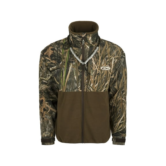 Drake Men's Guardian Flex Fleece Eqwader Full Zip Jacket Mossy Oak Shadow Grass Habitat XL