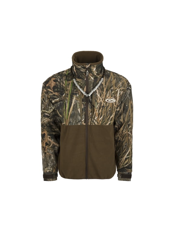 Drake Men's Guardian Flex Fleece Eqwader Full Zip Jacket Mossy Oak Shadow Grass Habitat XL