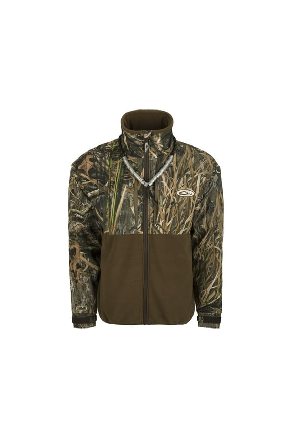 Drake Men's Guardian Flex Fleece Eqwader Full Zip Jacket Mossy Oak Shadow Grass Habitat XL