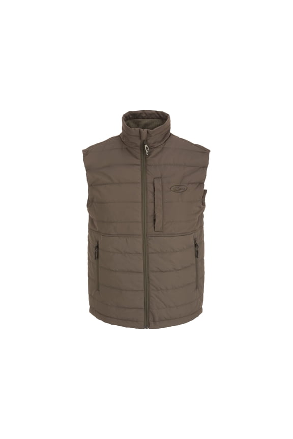 Drake Men's MST Down Pack Vest Mud Brown Large
