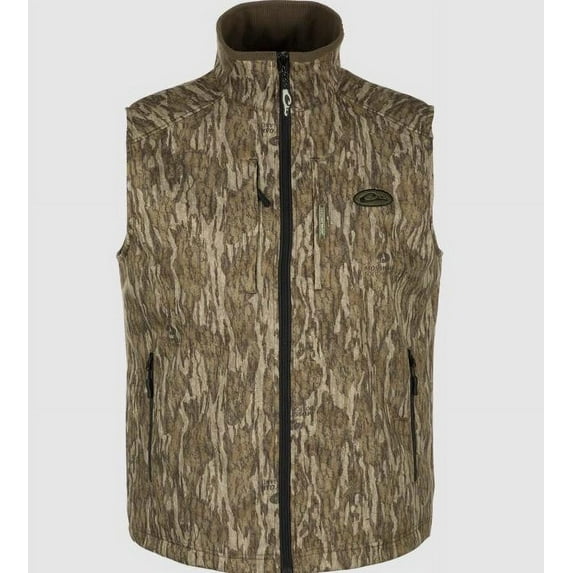 Drake Men's MST Windproof Soft Shell Insulated Vest Mossy Oak Bottomland XL