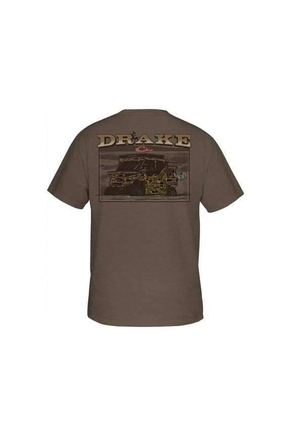 Drake Men's Mud Cart T Shirt Walnut Dark Heather Medium