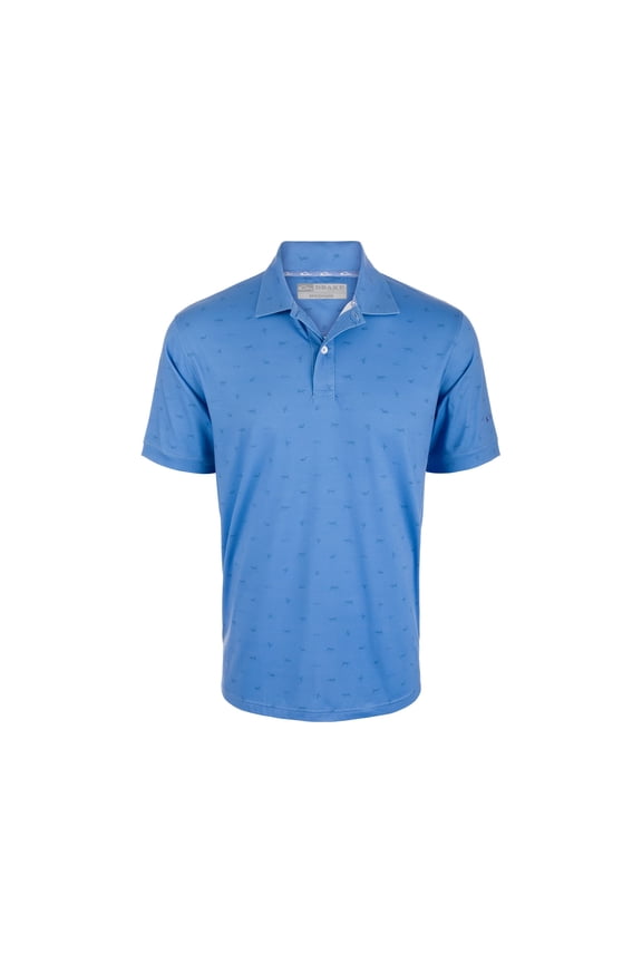 Drake Men's Performance Print Shirt Marina Blue Large