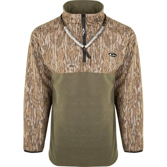 Drake Men's Quarter Zip Refuge Eqwader Jacket Mossy Oak Bottomland 2XL