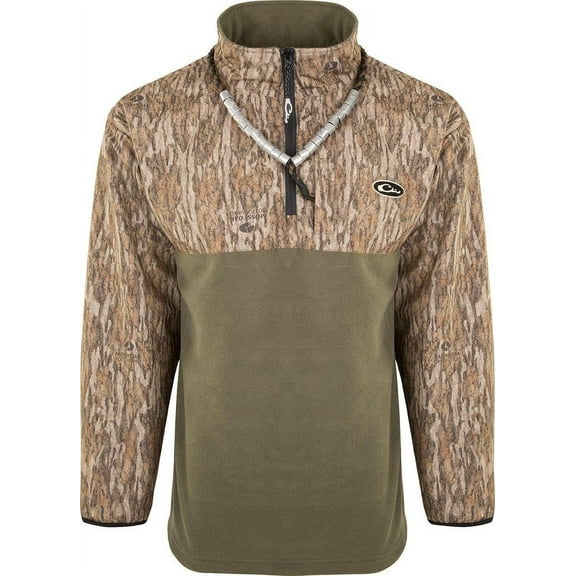 Drake Men's Quarter Zip Refuge Eqwader Jacket Mossy Oak Bottomland 2XL