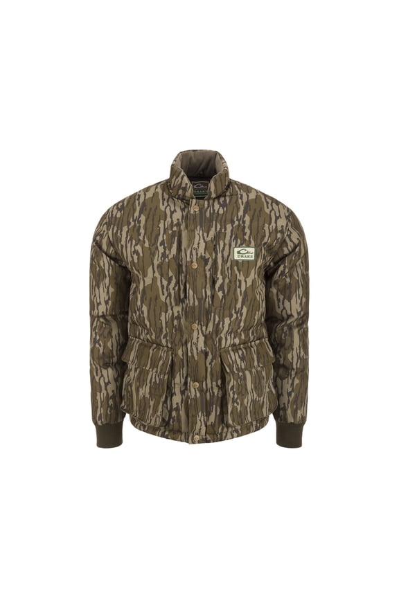 Drake Men's Throwback80 Featherless Puffer Jacket Mossy Oak Original Bottomland 2XL