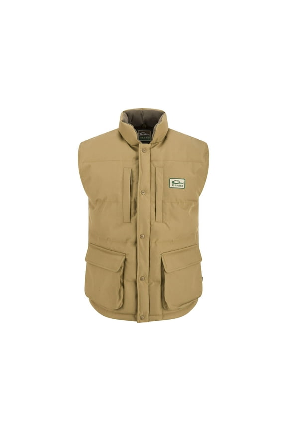 Drake Men's Throwback80 Featherless Puffer Vest Tan Medium