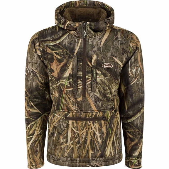 Drake Men's Ultimate Wader Quarter Zip Hoodie Mossy Oak Shadow Grass Habitat 2XL