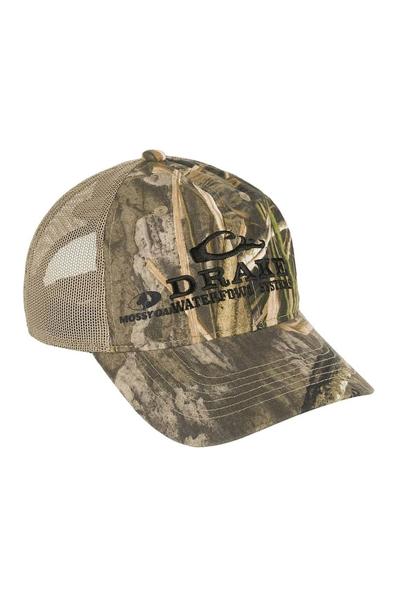Drake Mens Mesh Back Hat Mossy Oak Shadow Grass Blades