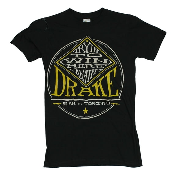 Drake Mens T-Shirt - "Trying to Win Here Again" 5 AM in Toronto Word Logo (X-Large)