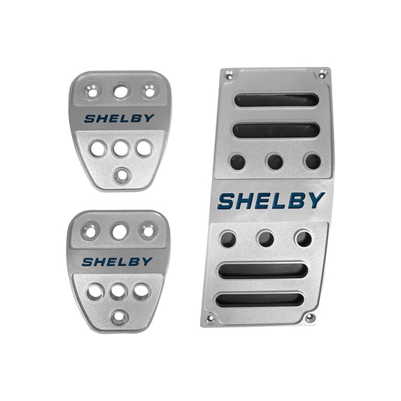 Drake Muscle Cars 5S3Z-2457-9735M Pedal Covers Billet with Shelby Logo Manual
