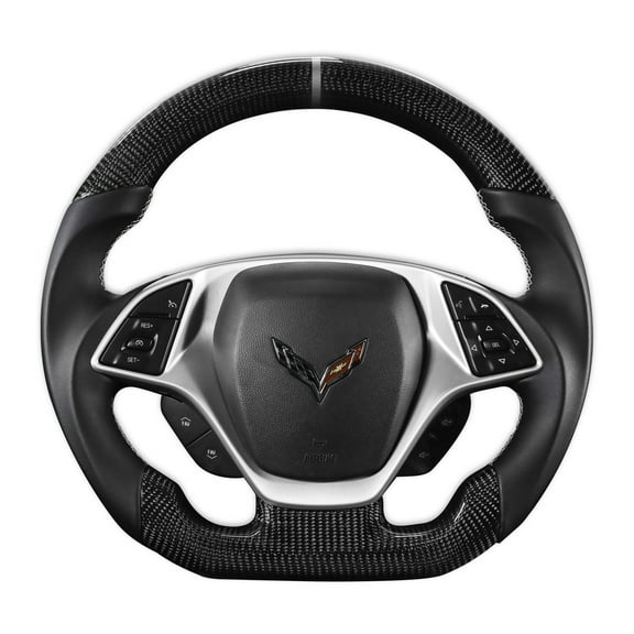 Drake Muscle Cars CV950-21 Steering Wheel Carbon Fiber with Leather Grips