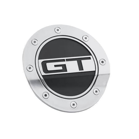 Drake Muscle Cars FR3Z-6640526-GS Fuel Door Comp Series Silver/Black GT Logo