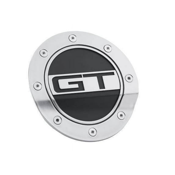 Drake Muscle Cars FR3Z-6640526-GS Fuel Door Comp Series Silver/Black GT Logo