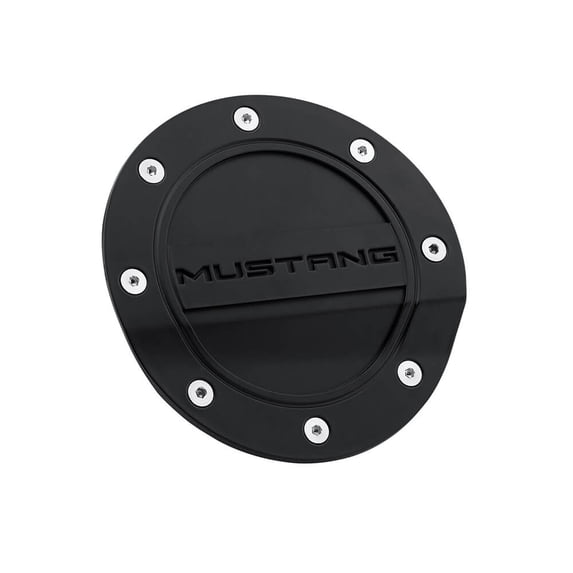 Drake Muscle Cars FR3Z-6640526-MA Fuel Door Comp Series Black with Mustang Logo