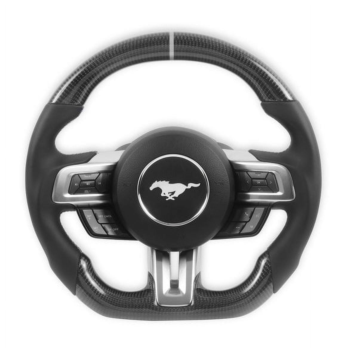 Drake Muscle Cars MU950-11 Steering Wheel - Carbon Fiber with Leather Grips - Heated