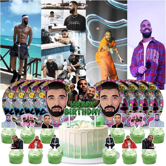 Drake Rapper Decor Drake Plates Birthday Supplies Decorations Decor Backdrop Banner Cake ...