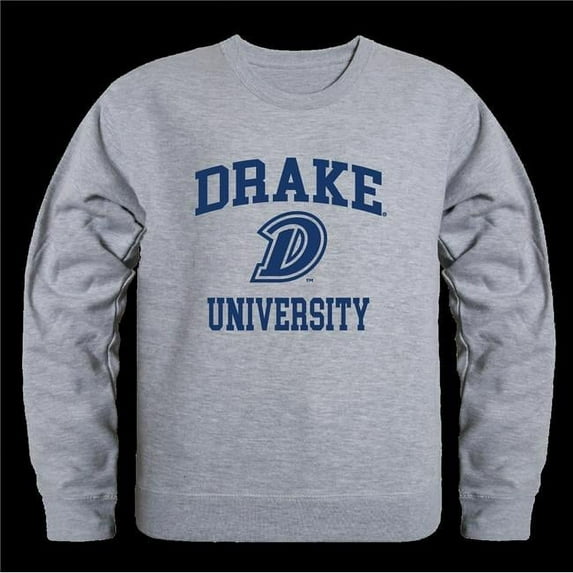 Drake University Bulldogs Seal Crewneck Sweatshirt, Heather Grey - Medium