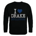 thumbnail image 1 of Drake University I Love Crewneck T-Shirt, Black - Extra Large, 1 of 1